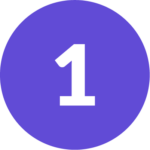 Circle icon with the number 1 on it